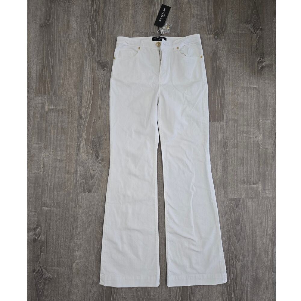 Nwt Marciano White Flared Cotton Denim Pants size 29